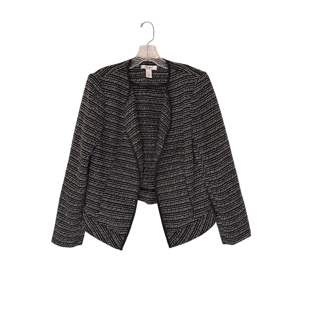 White House Black Market Blazer Open Front Tweed Twee Office Work Career Size 12